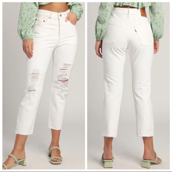 Levi’s 501 Original High Rise Straight Leg Women's Denim Jean White (W27xL32) - Picture 2 of 15